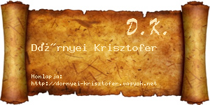 Dörnyei Krisztofer névjegykártya
