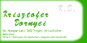 krisztofer dornyei business card